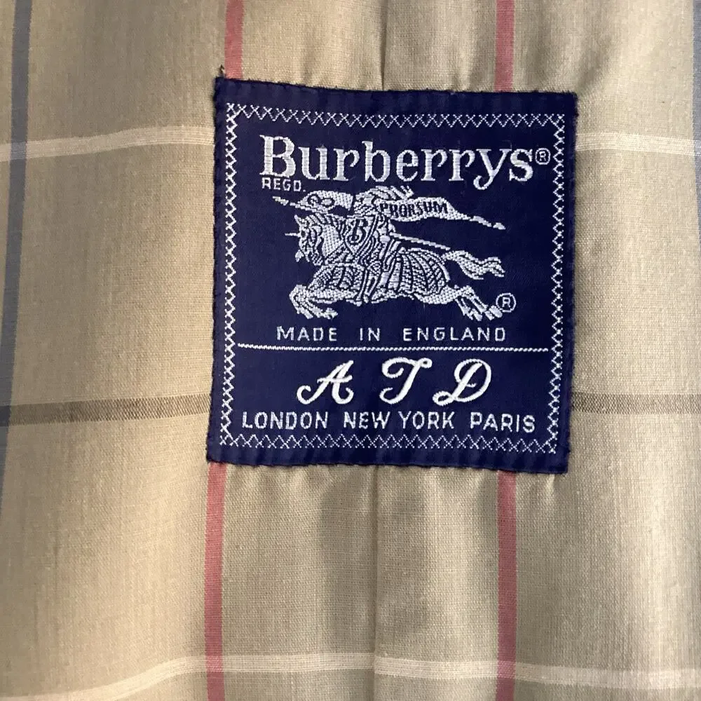 Vtg 60s Classic Burberry Beige Trench Coat Long Belted Nova-check Womens 10 - Picture 13 of 16